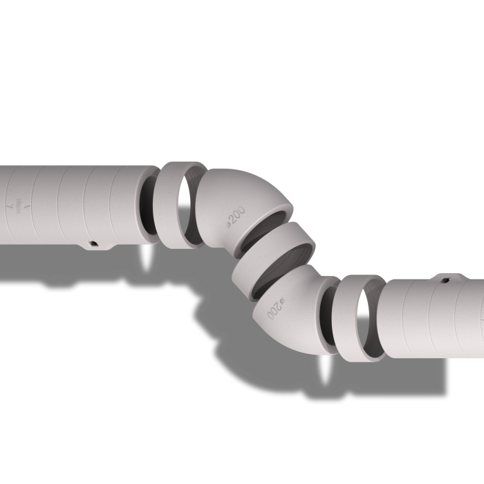 Rura EPS  Ø200mm z powłoką grzybostatyczną, antybakteryjną   średnica zewnętrzna  Ø284mm   długość 1,2m ścianka 42mm, izolacja do -15 C