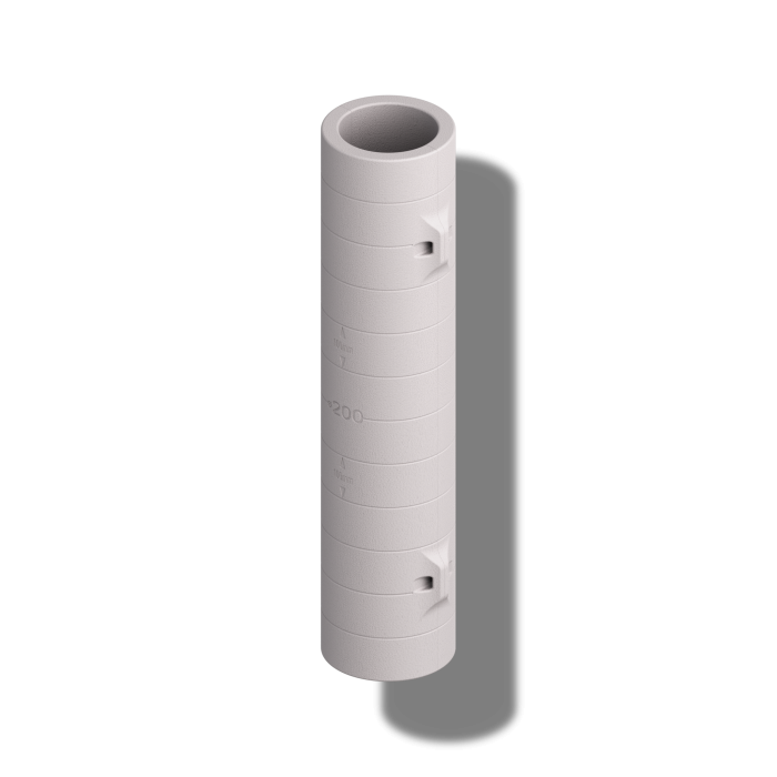 Rura EPS  Ø200mm z powłoką grzybostatyczną, antybakteryjną   średnica zewnętrzna  Ø284mm   długość 1,2m ścianka 42mm, izolacja do -15 C