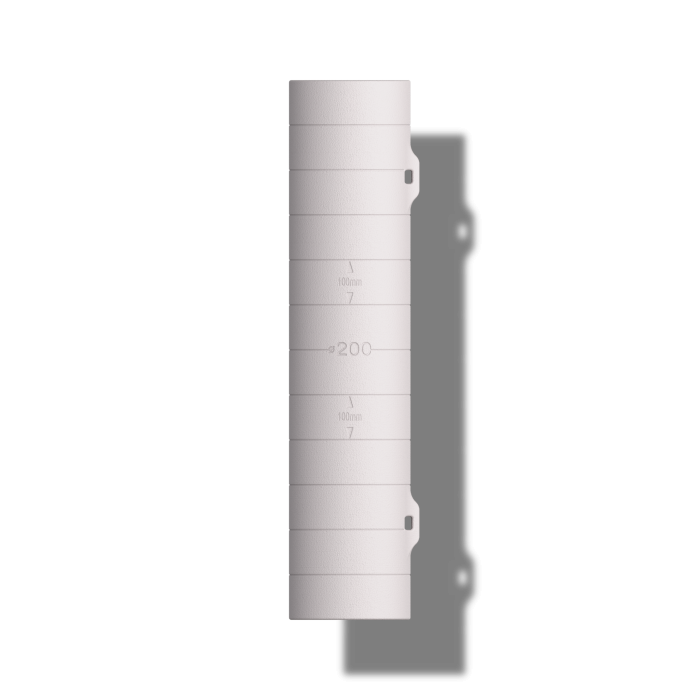 Rura EPS  Ø200mm z powłoką grzybostatyczną, antybakteryjną   średnica zewnętrzna  Ø284mm   długość 1,2m ścianka 42mm, izolacja do -15 C