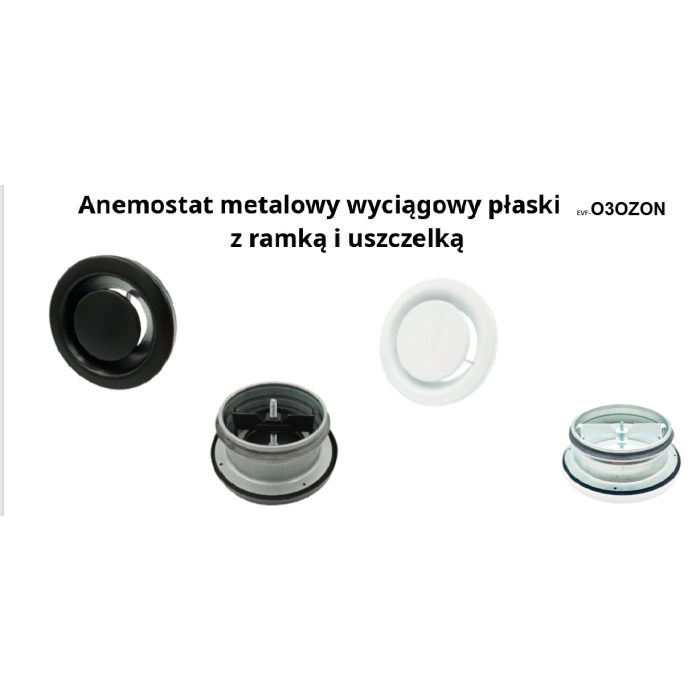 Anemostat wywiewny + ramka PREMIUM evf-O3OZON BIAŁY