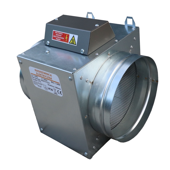 Nagrzewnica elektryczna kanałowa PTC 1,5KW 200mm+przekaznik