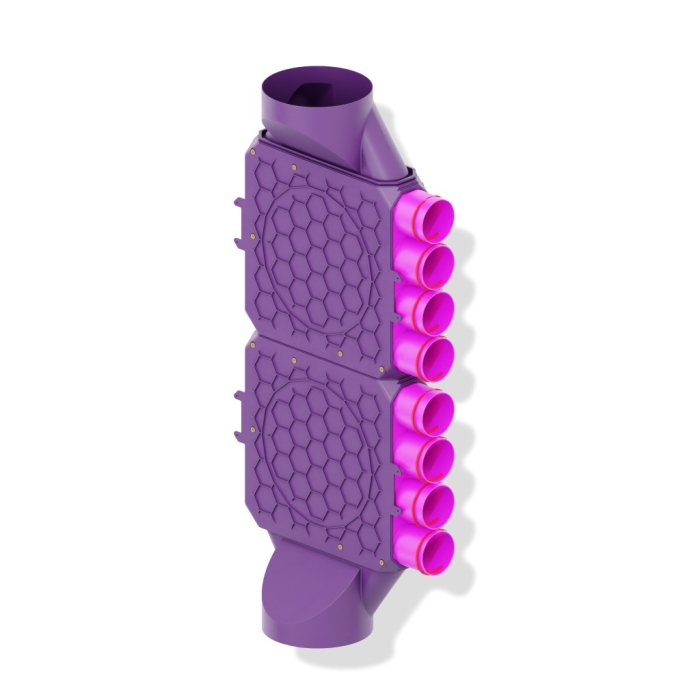 Skrzynka rozdzielcza dwumodułowa przelotowa poprzeczna 200mm, 8x75mm ++uszczelki modułowe 2kpl +uszczelki fi 75 8szt + zapinki strong 8szt