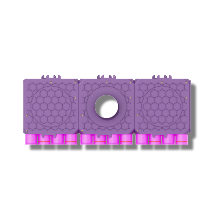 Skrzynka rozdzielcza trzymodułowa przelotowa 160mm, 16x75mm + uszczelki modułowe 3kpl + uszczelki fi 75 16szt + zapinki strong 16szt