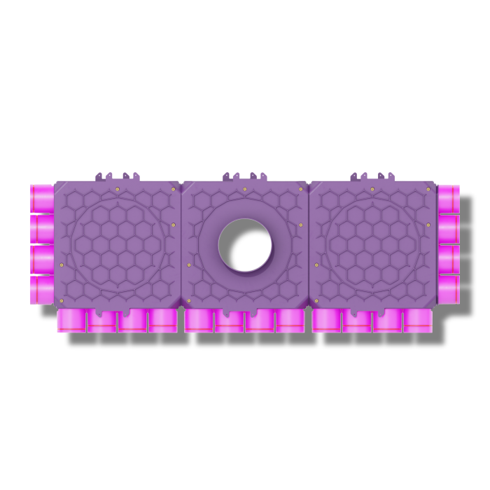 Skrzynka rozdzielcza trzymodułowa przelotowa 160mm, 20x75mm + uszczelki modułowe 3kpl + uszczelki fi 75 20szt + zapinki strong 20szt