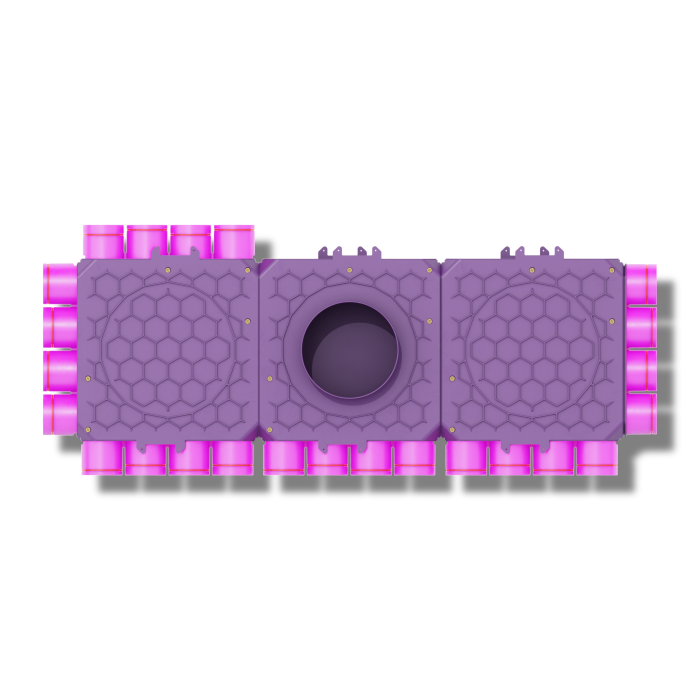Skrzynka rozdzielcza trzymodułowa zamknięta 200mm, 24x75mm + uszczelki modułowe 3kpl + uszczelki fi 75 24szt + zapinki strong 24szt