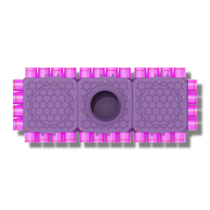 Skrzynka rozdzielcza trzymodułowa zamknięta 200mm, 32x75mm + uszczelki modułowe 3kpl + uszczelki fi 75 32szt + zapinki strong 32szt