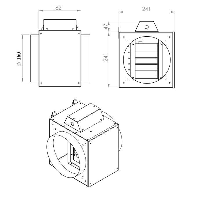 Nagrzewnica elektryczna kanałowa PTC 1,5KW 160mm