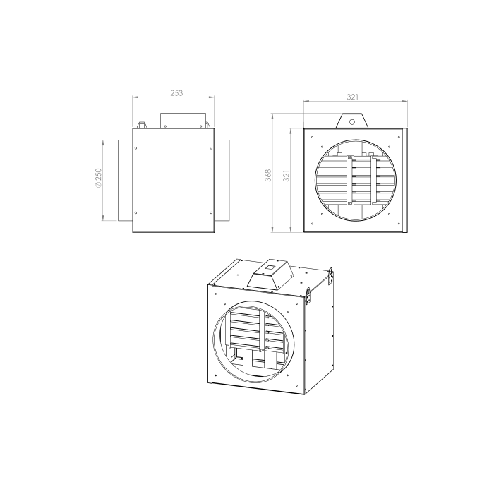 NAGRZEWNICA ELEKTRYCZNA KANAŁOWA  PTC 250MM 1,5KW (230V)