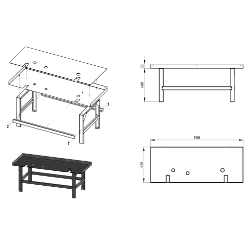 Stojak z matą antywibracyjną do central EPP  A-300 A-500 CHR-550 CWK-450, CWK-600, ABP-450, ABP-600